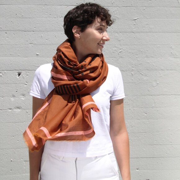 Block Shop Textiles Metronome Silk Scarf NWOT - Picture 3 of 4